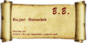 Bojer Benedek névjegykártya